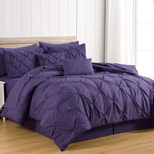 10-Piece Pintuck Bed in a Bag Comforter Set with Sheets and Decorative Pillows