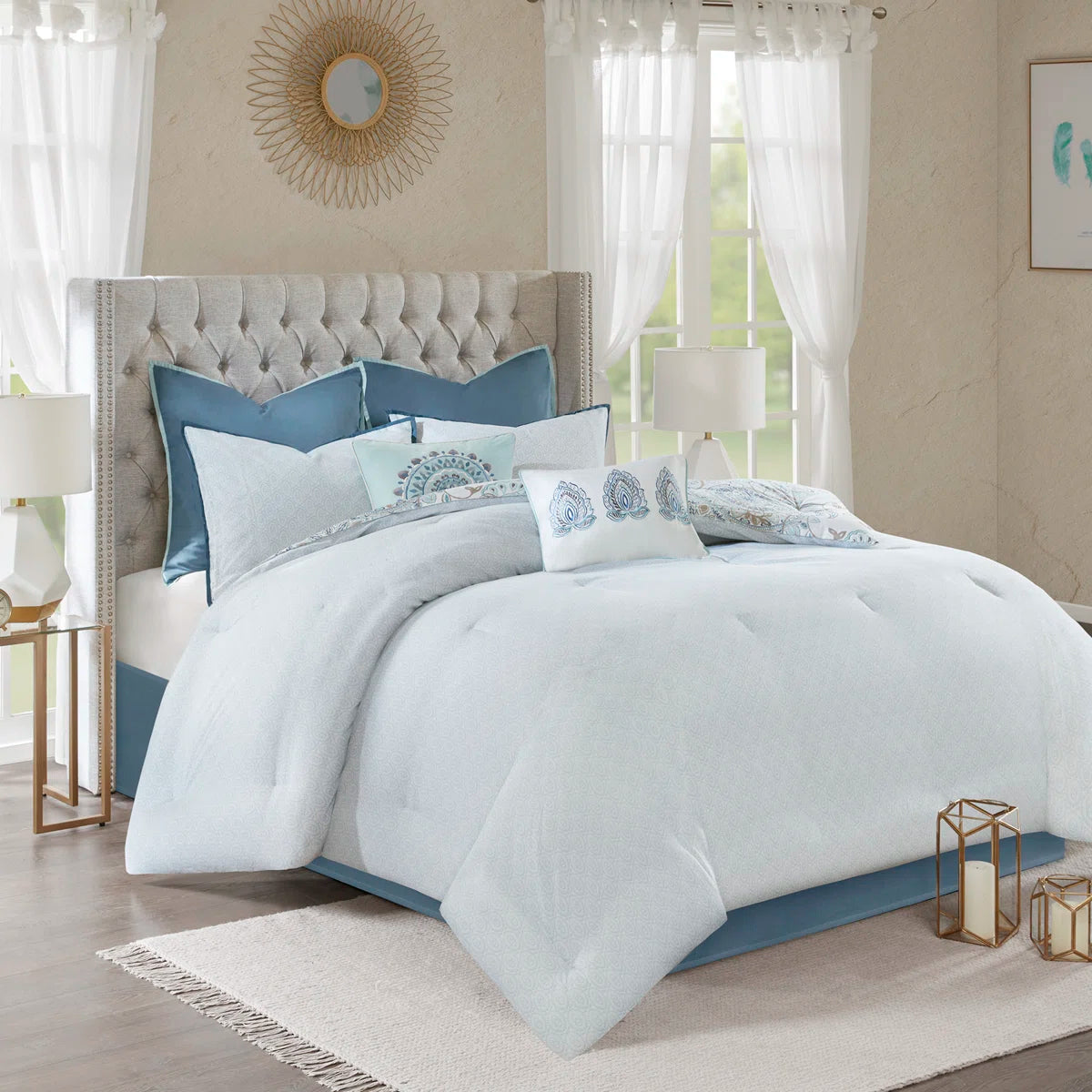 Isla 8 Piece Reversible Cotton Floral Comforter Set