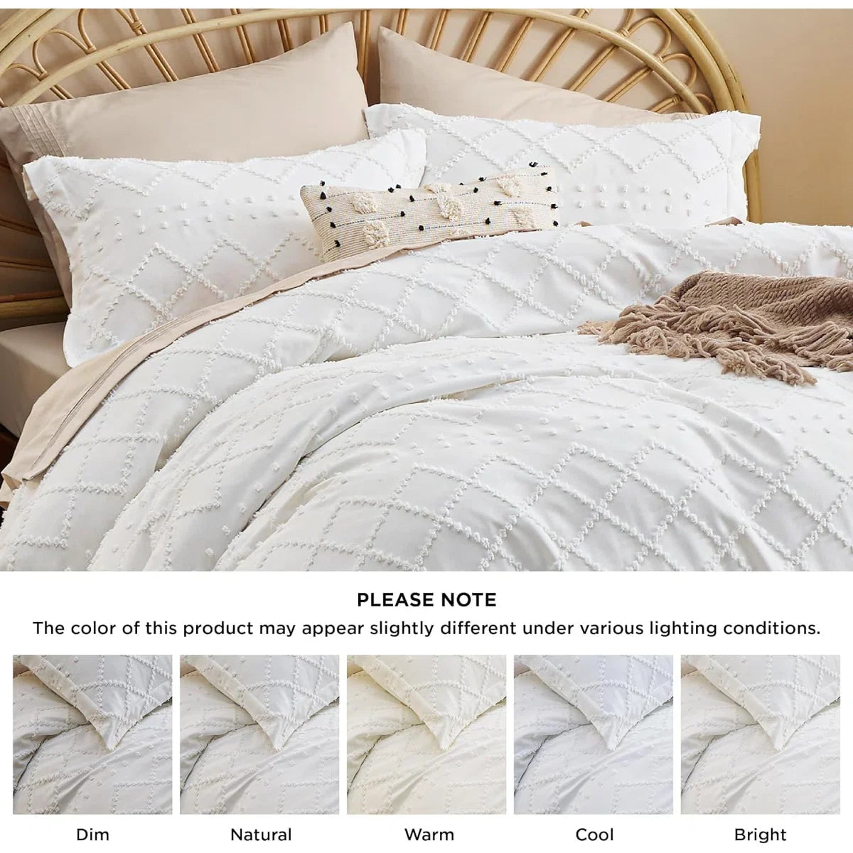 Boho Duvet Cover Set- Embroidery Shabby Chic Home Bedding